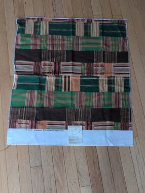 Vintage Schumacher Fabric Sample Kente Afrique Green 26x26 Cotton Remnant